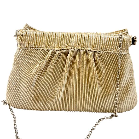 Womens Formal Handbag Clutch Crossbody Silver Gold Prom Holidays Wedding - Picture 4 of 6